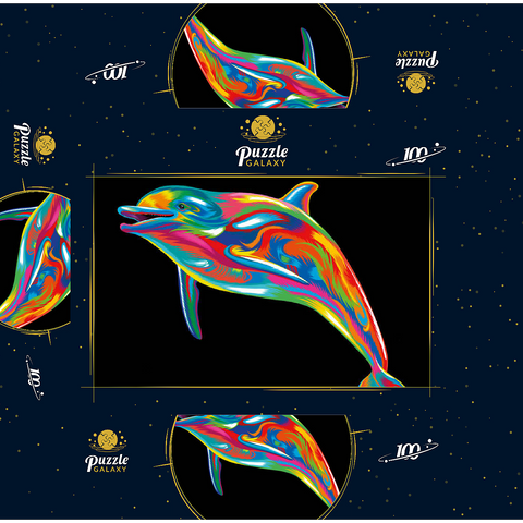 Pop Colors Dolphin 100 Jigsaw Puzzle box 3D Modell