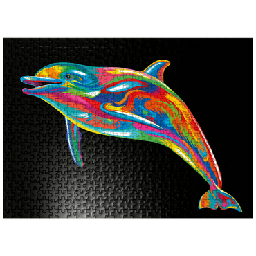 puzzleplate Pop Colors Dolphin 500 Jigsaw Puzzle