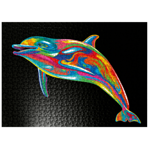 puzzleplate Pop Colors Dolphin 500 Jigsaw Puzzle