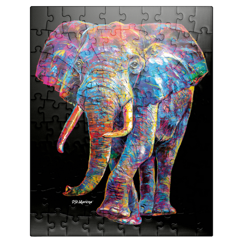 puzzleplate Pop Colors Elephant 100 Jigsaw Puzzle