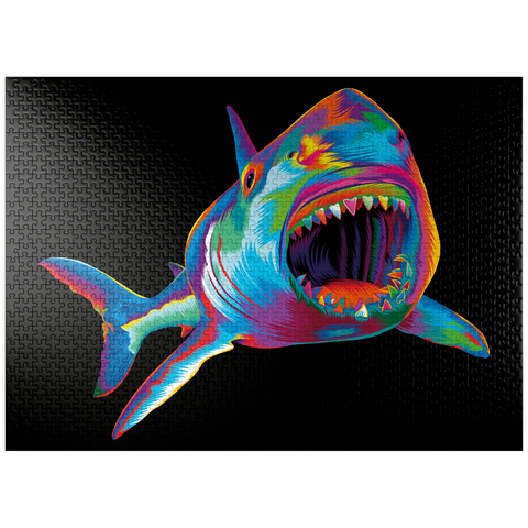 puzzleplate Pop Colors Shark 1000 Jigsaw Puzzle