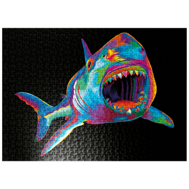 puzzleplate Pop Colors Shark 500 Jigsaw Puzzle