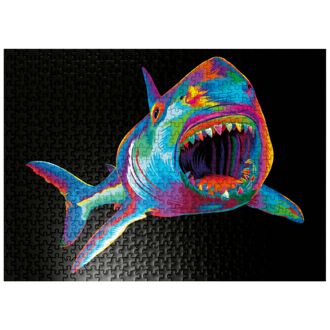 puzzleplate Pop Colors Shark 500 Jigsaw Puzzle