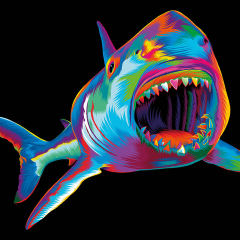 Pop Colors Shark 500 Jigsaw Puzzle 3D Modell