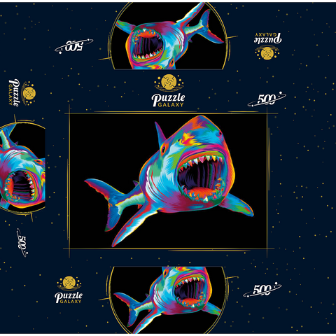 Pop Colors Shark 500 Jigsaw Puzzle box 3D Modell