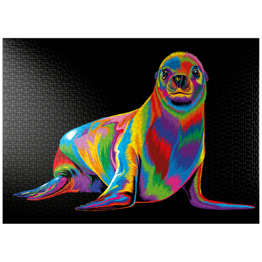 puzzleplate Pop Colors Sea Lion 1000 Jigsaw Puzzle