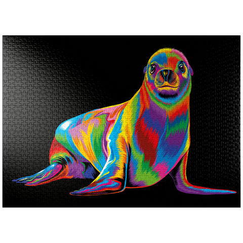 puzzleplate Pop Colors Sea Lion 1000 Jigsaw Puzzle