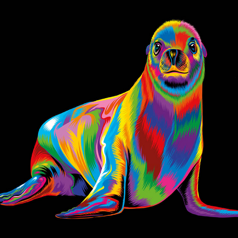 Pop Colors Sea Lion 100 Jigsaw Puzzle 3D Modell