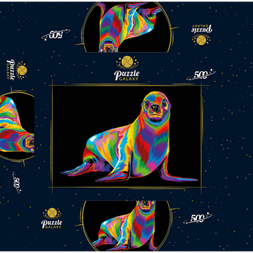 Pop Colors Sea Lion 500 Jigsaw Puzzle box 3D Modell