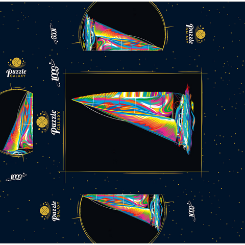 Pop Colors Sailboat 1000 Jigsaw Puzzle box 3D Modell