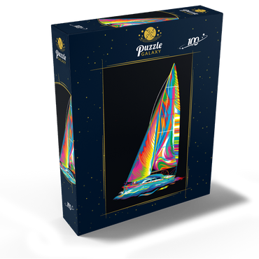 Pop Colors Sailboat 100 Jigsaw Puzzle box view2