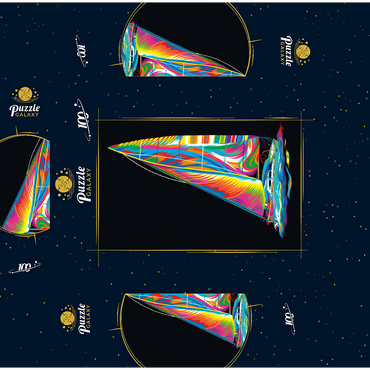 Pop Colors Sailboat 100 Jigsaw Puzzle box 3D Modell