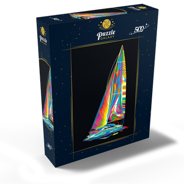 Pop Colors Sailboat 500 Jigsaw Puzzle box view2