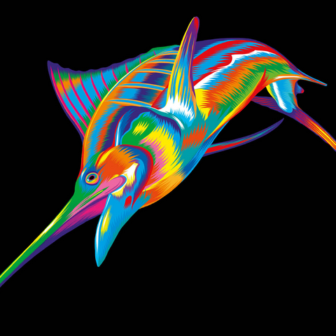 Pop Colors Marlin 500 Jigsaw Puzzle 3D Modell