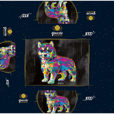 Pop Colors Husky 1000 Jigsaw Puzzle box 3D Modell