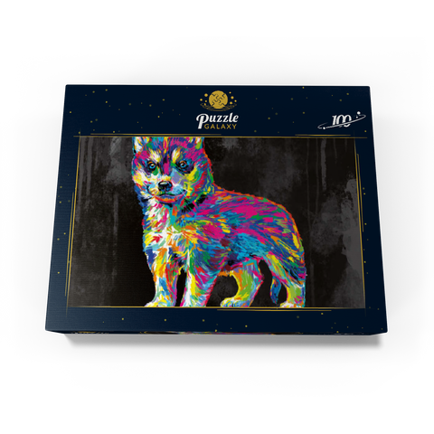 Pop Colors Husky 100 Jigsaw Puzzle box view3