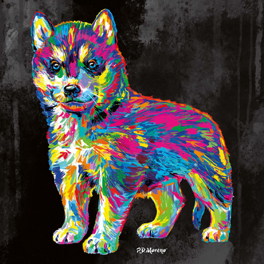 Pop Colors Husky 100 Jigsaw Puzzle 3D Modell