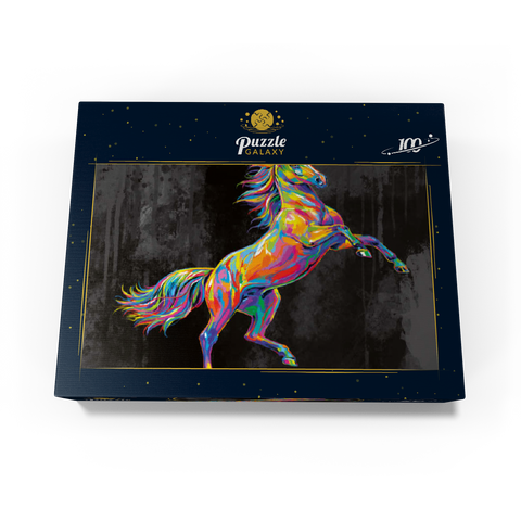 Colorful Stallion 100 Jigsaw Puzzle box view3