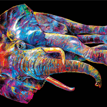 Elephant Pop Colors 1000 Jigsaw Puzzle 3D Modell