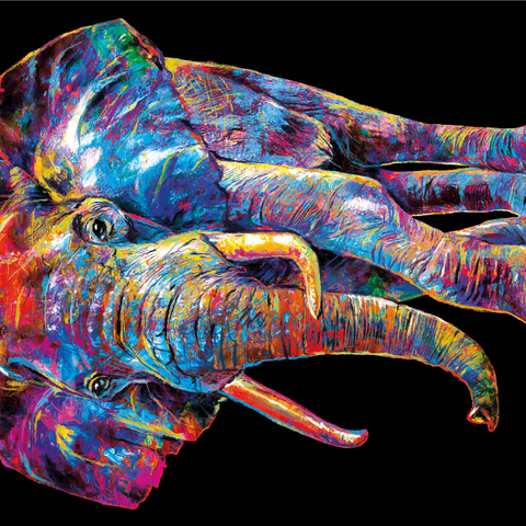 Elephant Pop Colors 1000 Jigsaw Puzzle 3D Modell