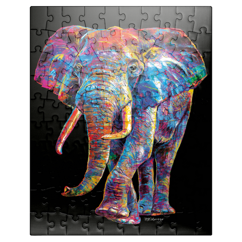 puzzleplate Elephant Pop Colors 100 Jigsaw Puzzle