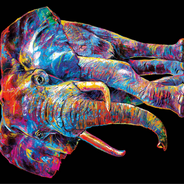 Elephant Pop Colors 100 Jigsaw Puzzle 3D Modell