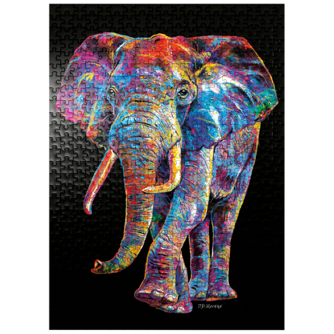 puzzleplate Elephant Pop Colors 500 Jigsaw Puzzle