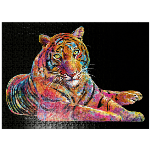 puzzleplate Laying Tiger 500 Jigsaw Puzzle