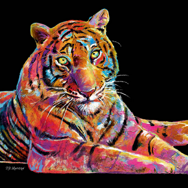 Laying Tiger 500 Jigsaw Puzzle 3D Modell