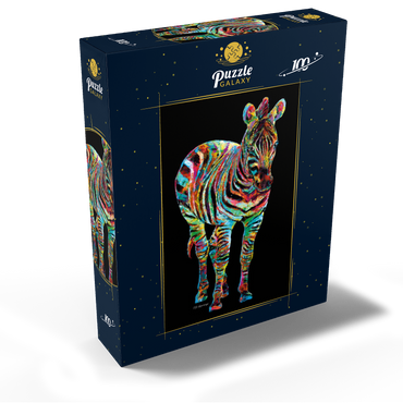 Colorful Zebra 100 Jigsaw Puzzle box view2