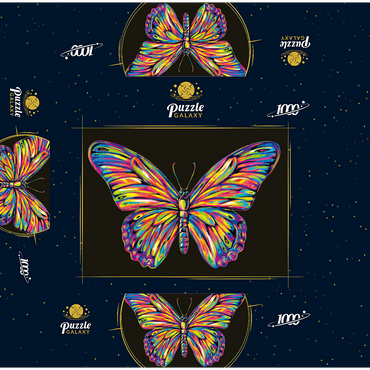 Colorful Butterfly 1000 Jigsaw Puzzle box 3D Modell