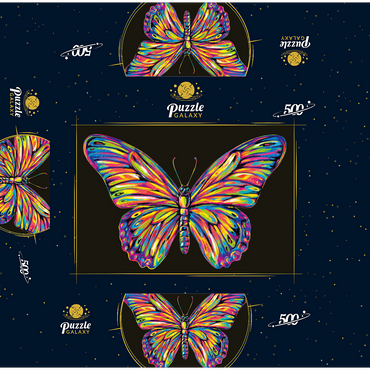 Colorful Butterfly 500 Jigsaw Puzzle box 3D Modell