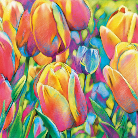 Colorful Tulips 1000 Jigsaw Puzzle 3D Modell