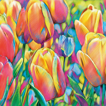 Colorful Tulips 100 Jigsaw Puzzle 3D Modell