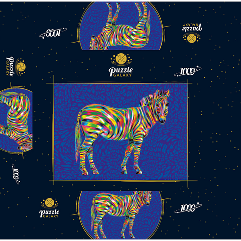 Pop Colors Zebra 1000 Jigsaw Puzzle box 3D Modell