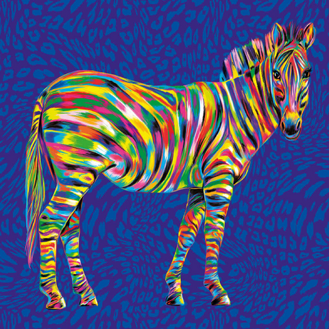 Pop Colors Zebra 100 Jigsaw Puzzle 3D Modell