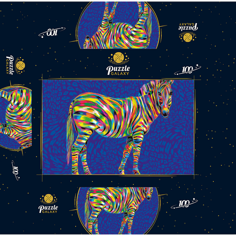 Pop Colors Zebra 100 Jigsaw Puzzle box 3D Modell