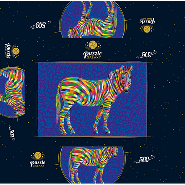 Pop Colors Zebra 500 Jigsaw Puzzle box 3D Modell