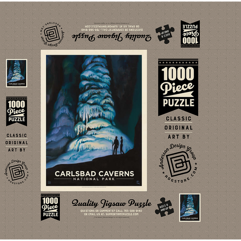 Carlsbad Caverns National Park: Big Room, Vintage Poster 1000 Jigsaw Puzzle box 3D Modell