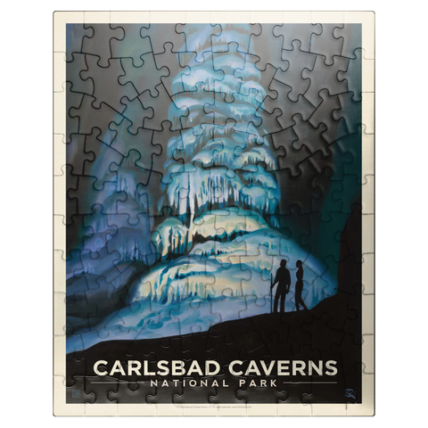 puzzleplate Carlsbad Caverns National Park: Big Room, Vintage Poster 100 Jigsaw Puzzle