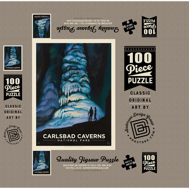 Carlsbad Caverns National Park: Big Room, Vintage Poster 100 Jigsaw Puzzle box 3D Modell