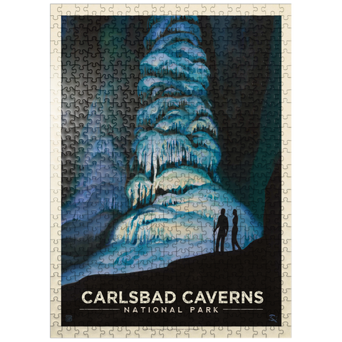 puzzleplate Carlsbad Caverns National Park: Big Room, Vintage Poster 500 Jigsaw Puzzle