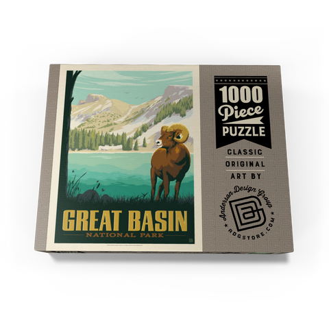 Great Basin National Park: Bighorn Sheep, Vintage Poster 1000 Jigsaw Puzzle box view3