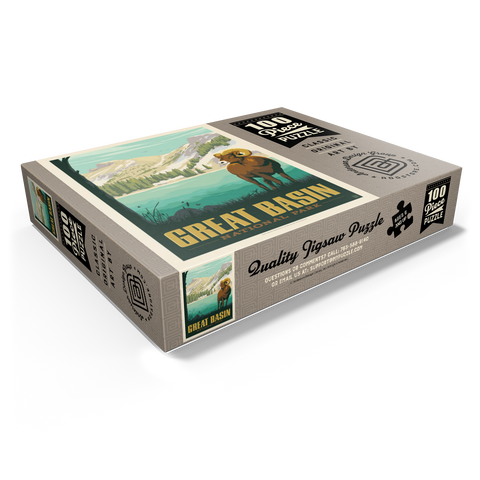 Great Basin National Park: Bighorn Sheep, Vintage Poster 100 Jigsaw Puzzle box view1