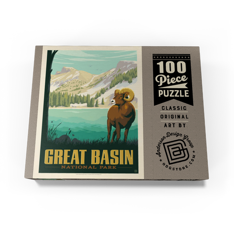 Great Basin National Park: Bighorn Sheep, Vintage Poster 100 Jigsaw Puzzle box view3