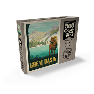 Great Basin National Park: Bighorn Sheep, Vintage Poster 500 Jigsaw Puzzle box view2