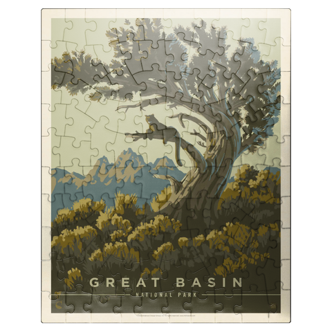 puzzleplate Great Basin National Park: Cat Nap, Vintage Poster 100 Jigsaw Puzzle