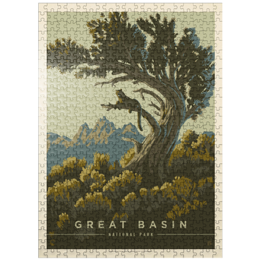 puzzleplate Great Basin National Park: Cat Nap, Vintage Poster 500 Jigsaw Puzzle