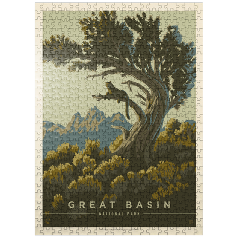 puzzleplate Great Basin National Park: Cat Nap, Vintage Poster 500 Jigsaw Puzzle