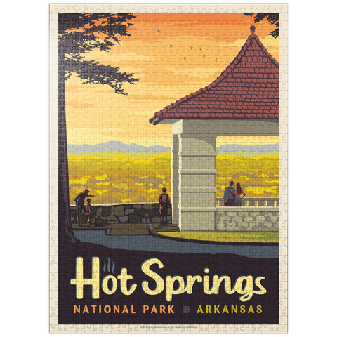 puzzleplate Hot Springs National Park: Overlook, Vintage Poster 1000 Jigsaw Puzzle